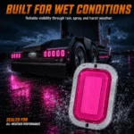 YFD Lighting pink deep tunnel LED truck light with sealed weather-resistant design for rain and road spray