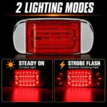 YFD Lighting red rectangular LED marker light with two lighting modes including steady on and attention-grabbing strobe flash