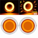 YFD Lights 2-pack 4-inch amber LED tail lights with chrome bezels and deep tunnel lens design