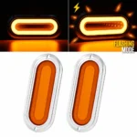 YFD Lights 2-pack 6-inch amber oval tail lights with deep tunnel glow design for trucks and trailers