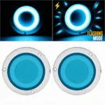 YFD Lights 2-pack 4-inch ice blue deep tunnel LED tail lights with chrome trim