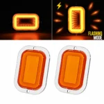 YFD Lights 2-pack amber deep tunnel LED lights with chrome bezels for trucks and trailers