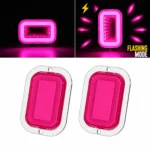 YFD Lights 2-pack pink deep tunnel LED truck lights with chrome bezels and flashing mode