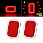 YFD Lights 2-pack red deep tunnel LED lights with chrome bezels for trucks and trailers