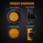 YFD Lighting 2.5 inch round marker clearance light size for flush mount installation