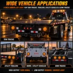 YFD Lighting 4-inch round amber 24-LED light for tow trucks, utility trailers, work vehicles and semi trucks