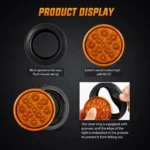 YFD Lighting amber and red round marker lights for truck trailer and RV