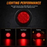 YFD Lighting red 13 LED round marker light with bright night visibility