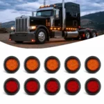YFD Lights 2 inch amber 9 LED round marker clearance light for trucks and trailers