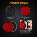 YFD Lighting 2 inch red 9 LED round marker clearance light for trucks and trailers