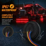 Pack of red 2 inch round LED marker clearance lights for trucks and trailers